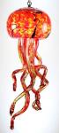Opal Art Glass - Lamp - Jellyfish in Red Hot
